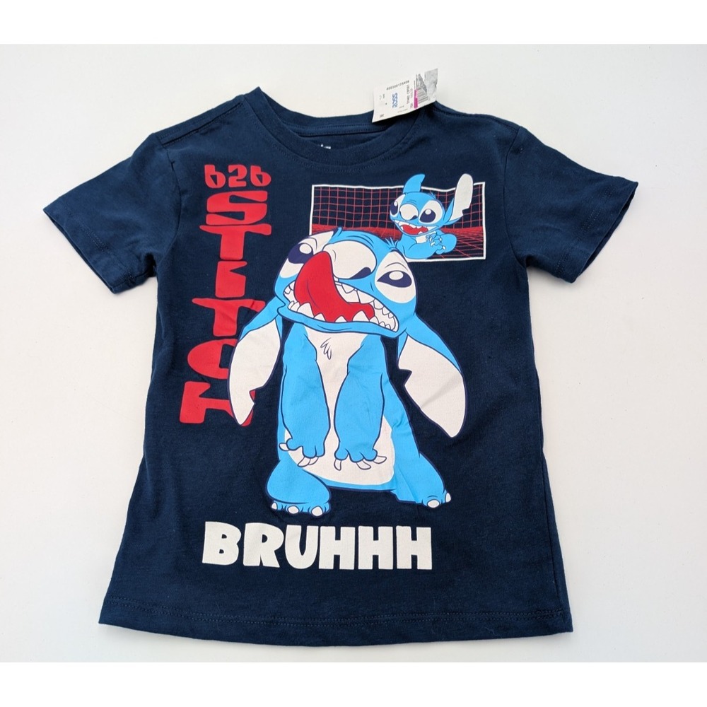 Disney Girls boys kids Stitch Short Sleeve Shirt Size 4